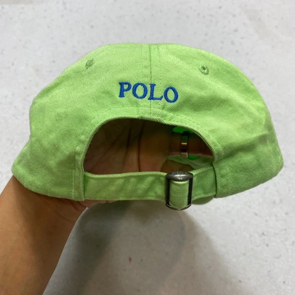 Polo Ralph Lauren Hat Unisex OS Lime Green Baseball Cap Embroidered Pony